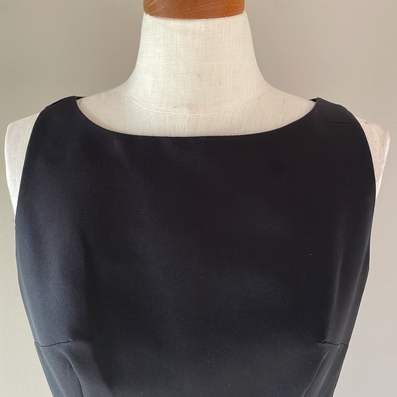 TAYLOR Fit and flare sleeveless BLACK cocktail dress zip back wide waistband 6 - Picture 2 of 13